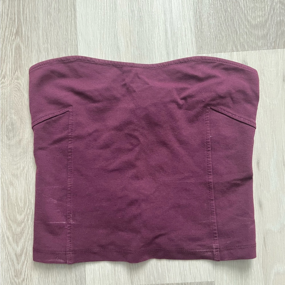 Burgundy Strapless Top